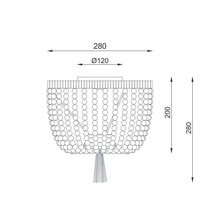 Aplica de tavan SPETSES, Aca Lighting, 1xE27, alb, lemn, IP20