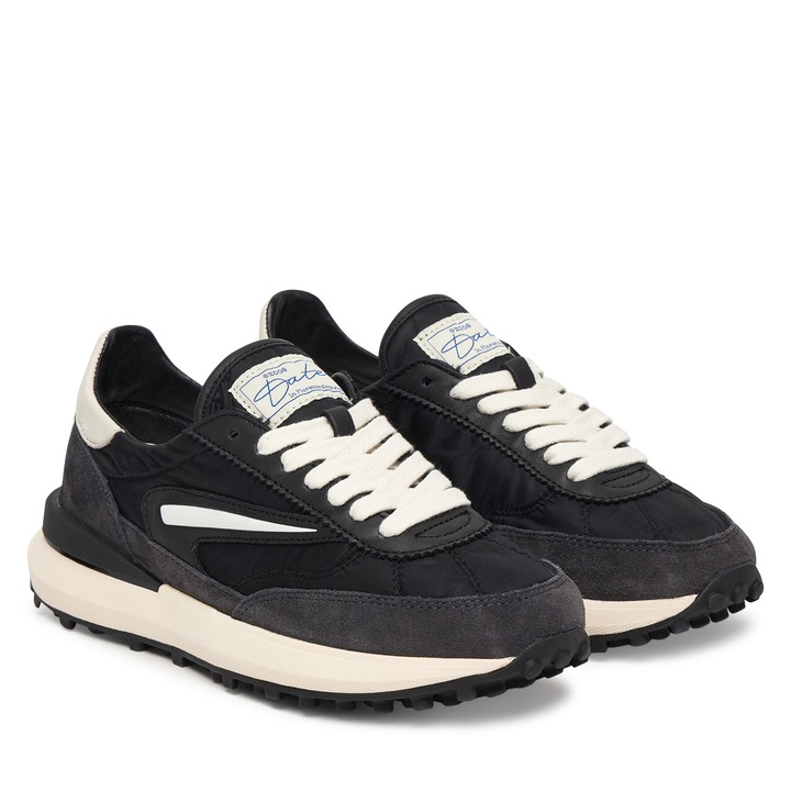 Tenisi dama, D.A.T.E, piele naturala, negru/alb