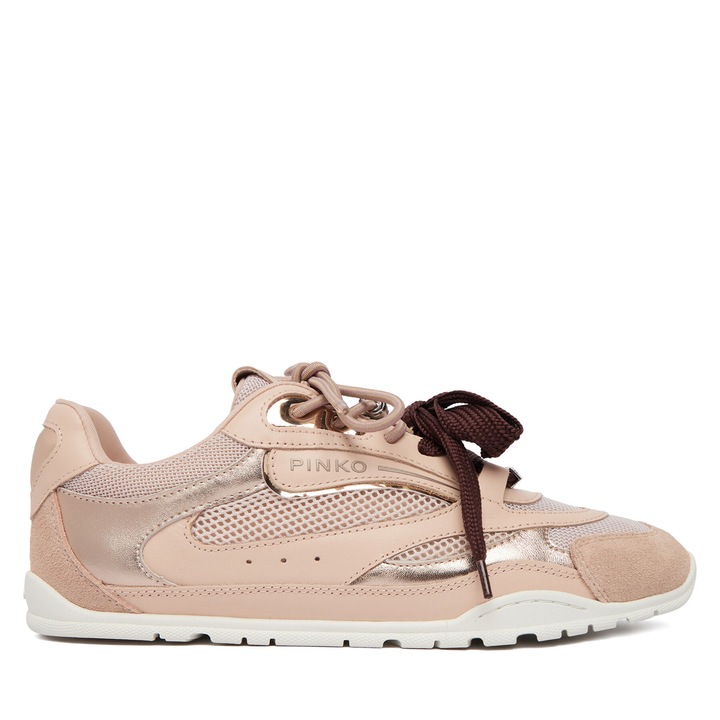 Női tornacipő, Pinko, természetes bőr, rózsaszín, modern design