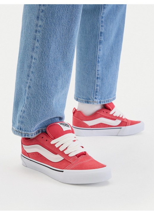 Női tornacipő, Vans, természetes bőr, rózsaszín/fehér, minimalista design