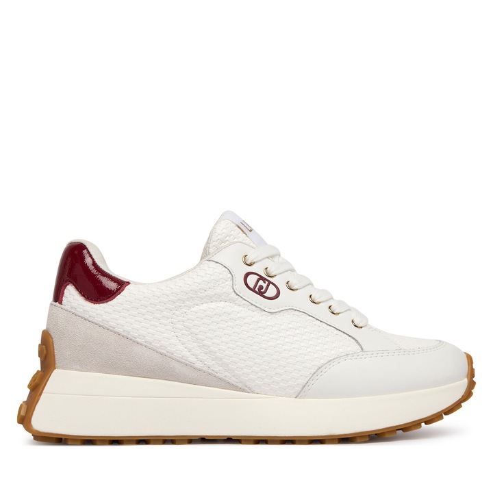 Női tornacipő, Liu Jo, természetes bőr, fehér/barna, szintetikus anyag