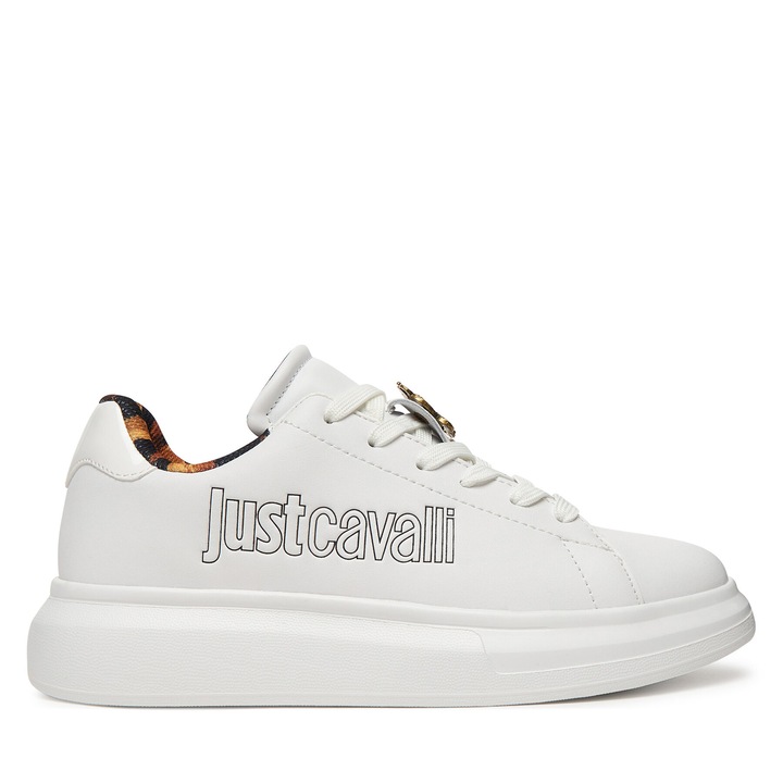Női tornacipő, Just Cavalli, természetes bőr, fehér