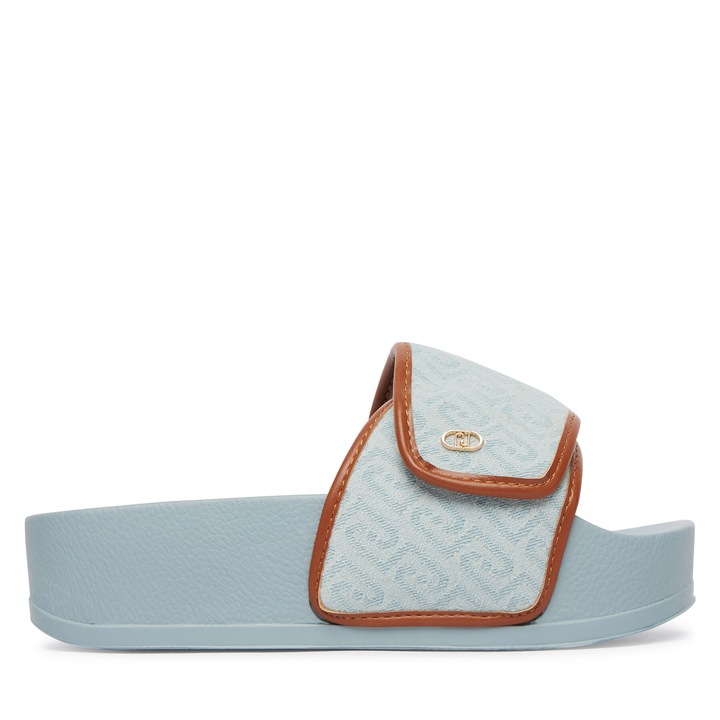 Papuci dama, Liu Jo, piele ecologica, albastru