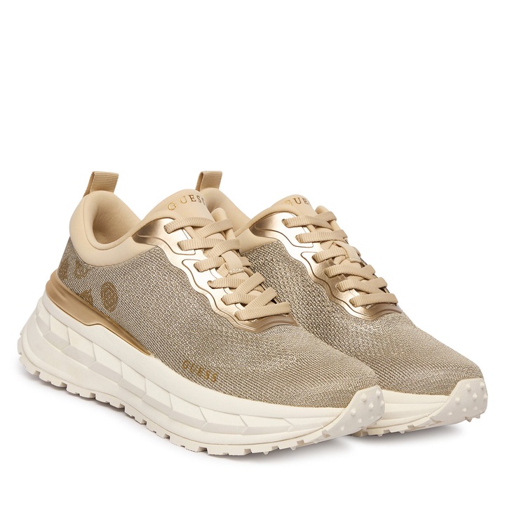 Női tornacipő, Guess, arany, textil anyag, vastag talp, 35 EU