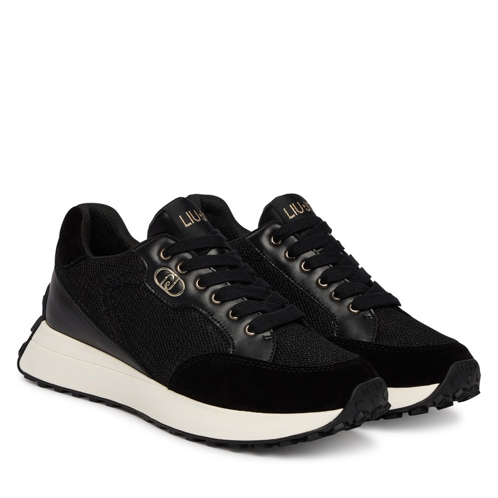 Női tornacipő, Liu Jo, természetes bőr, fekete, szintetikus anyag, 35 EU