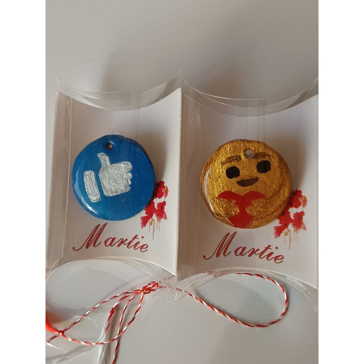 Brosă pictată manual, multicolor, set