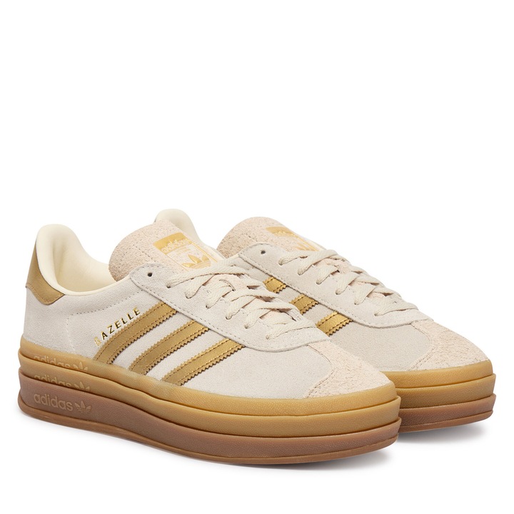 Női tornacipő, adidas, természetes bőr, bézs, textil belső