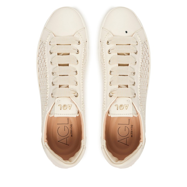 Női tornacipő, AGL, bézs, textil, kényelmes