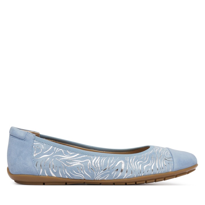 Балеринки 9-22101-46, Caprice, Естествена кожа, Сини