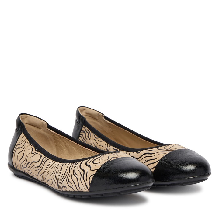 Balerini bej din piele naturala, Bej