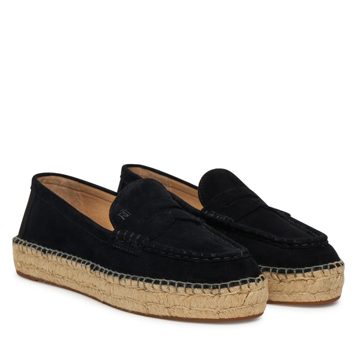 Női espadrilles, Lauren Ralph Lauren, természetes bőr, fekete, 37 EU