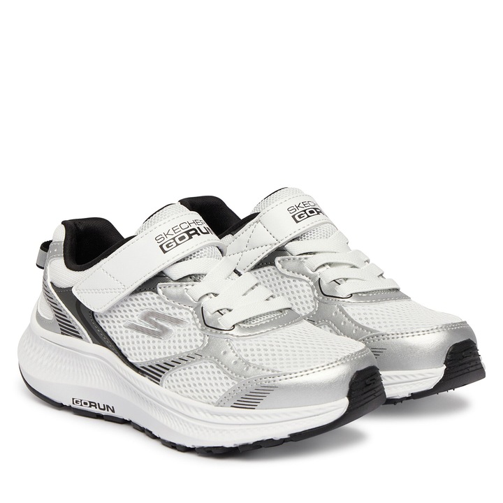 Pantofi copii, Skechers, sneakers, alb, textil, sistem inchidere Velcro