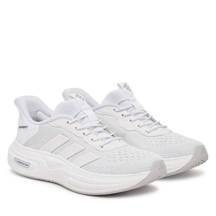 Pantofi sport dama, Adidas, material textil, alb, talpa groasa, tehnologie Cloudfoam