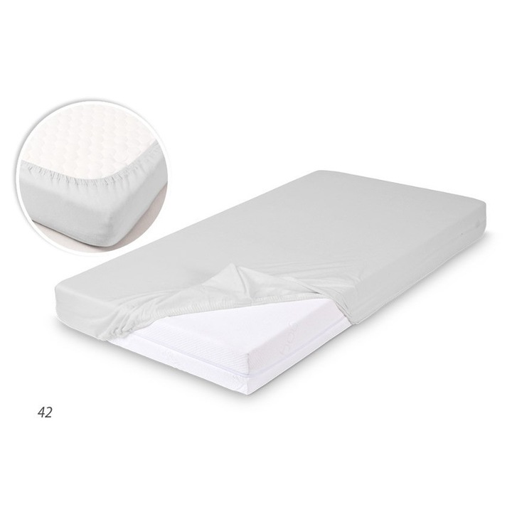 Cearceaf din bambus cu elastic, Luka, 60x120cm, gri