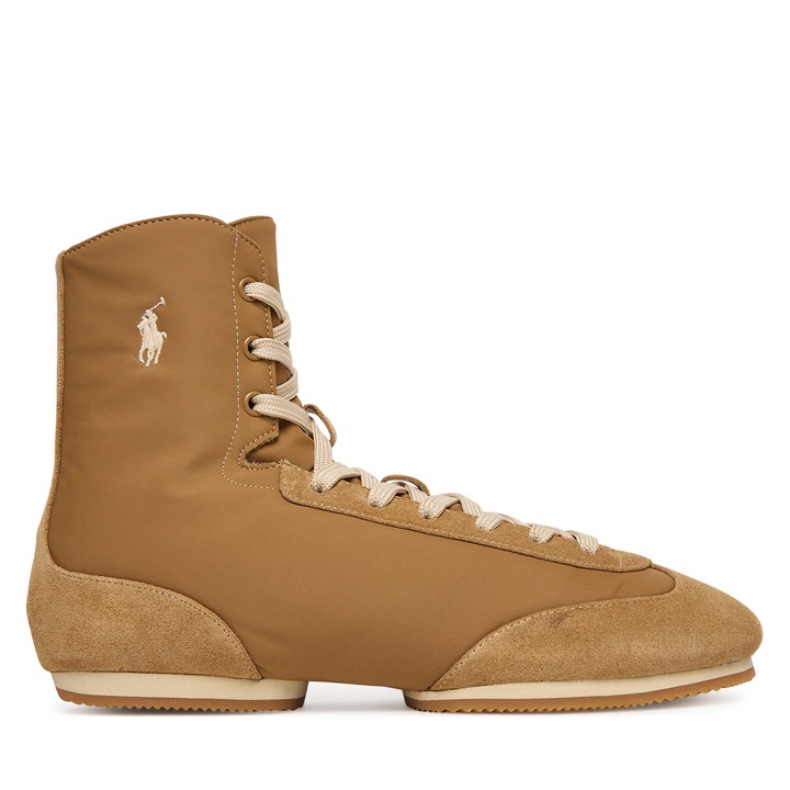 Női bokacsizma, Polo Ralph Lauren, természetes bőr, bézs, textil anyag