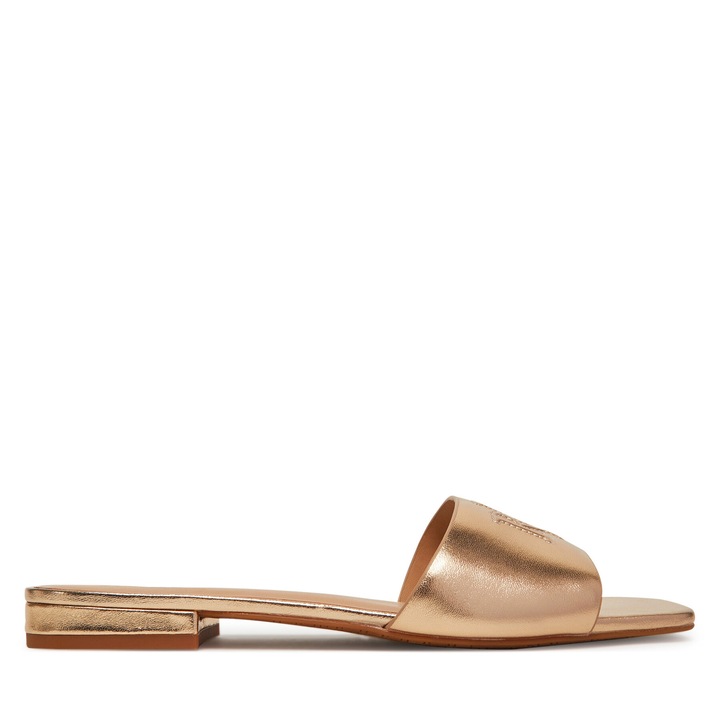 Papuci dama 802970531001, Lauren Ralph Lauren, Auriu, Piele naturala