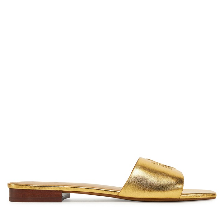 Papuci dama 802970531002, Lauren Ralph Lauren, Auriu, Piele naturala, 36 EU