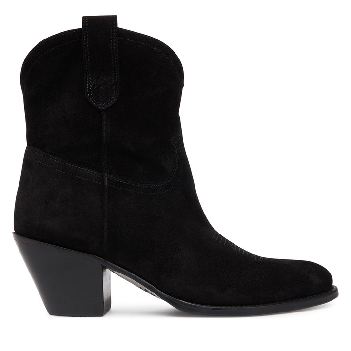 Botine dama, Polo Ralph Lauren, piele intoarsa, negru, design elegant