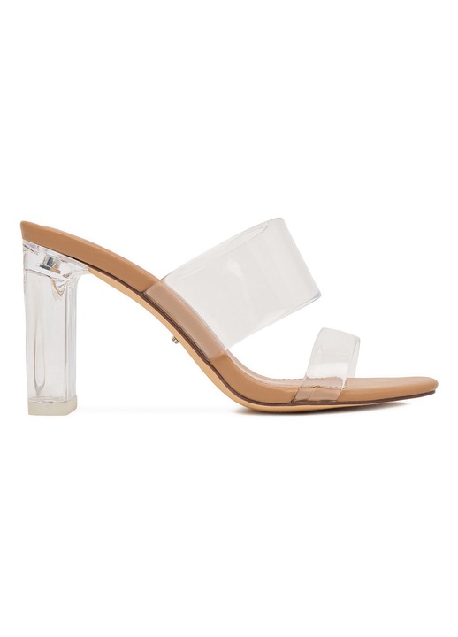 Pantofi dama, DeeZee, toc clasic, incolor, plastic