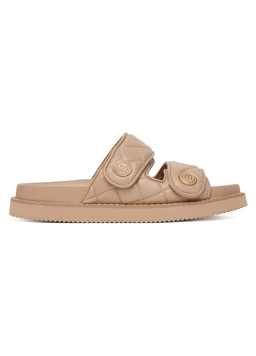 Slapi femeie, Badura, piele naturala, bej, Bej, 41