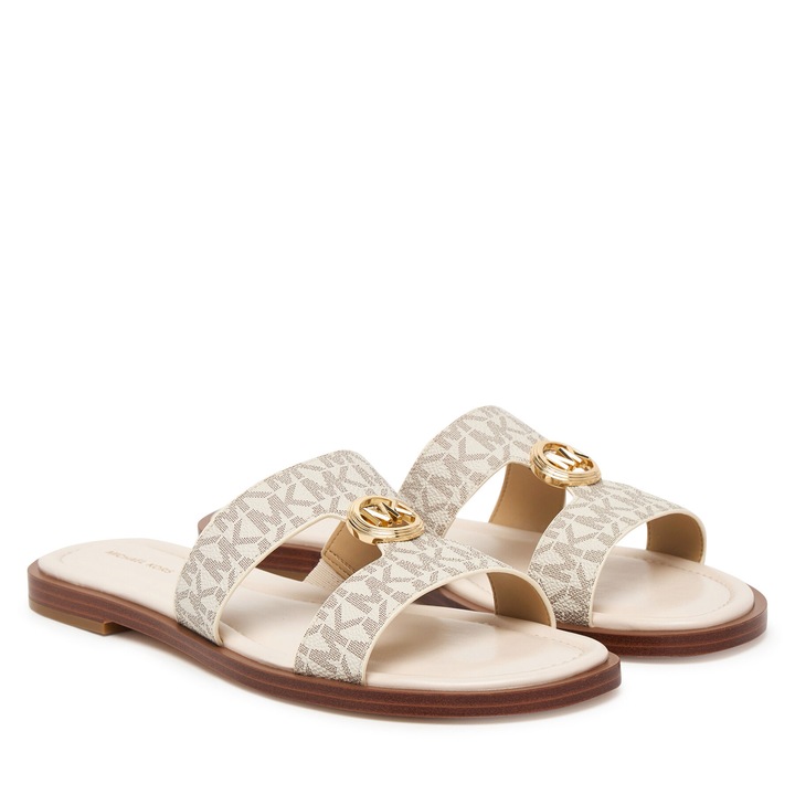 Papuci dama, Michael Michael Kors, piele naturala, bej