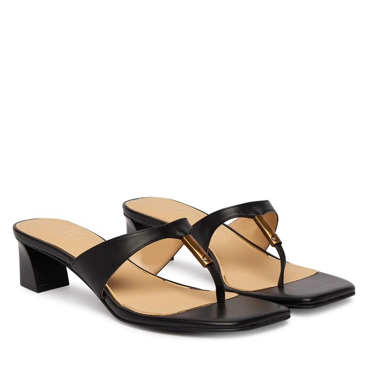 Sandale dama, Guess, piele naturala, clasic, negru