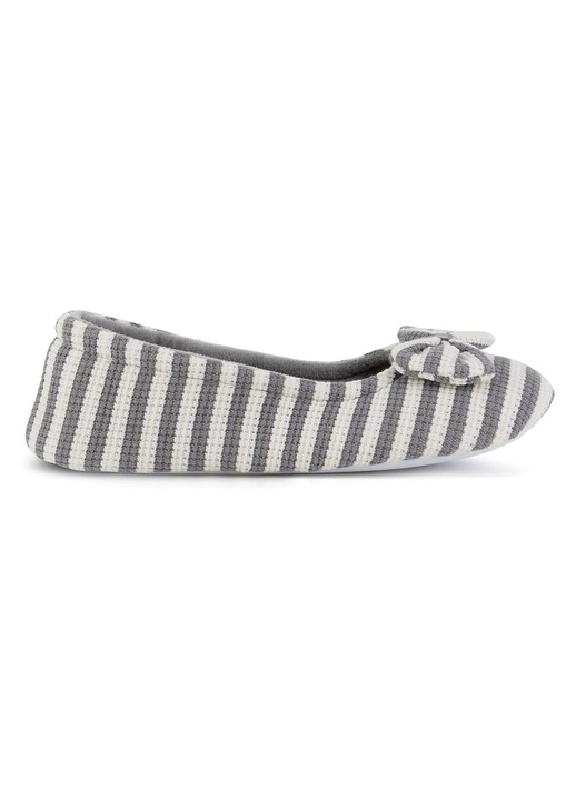 Balerini femei, Home Relax, material textil, Alb/Gri, 37