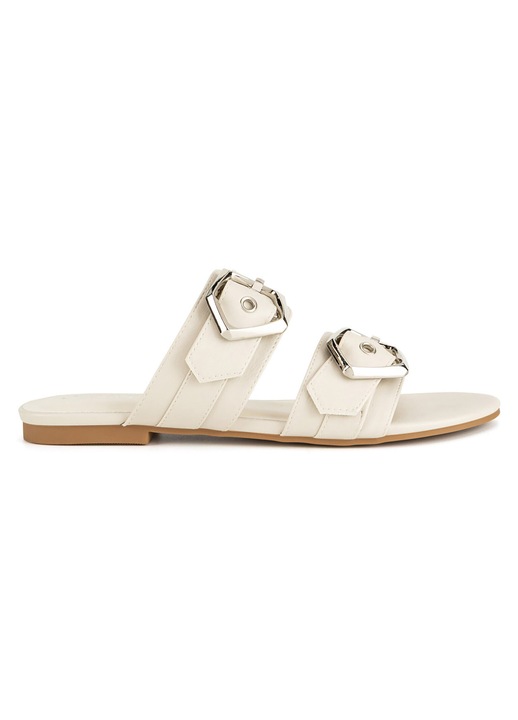 Papuci dama, Jenny, bej, material sintetic, design minimalist, 36 EU