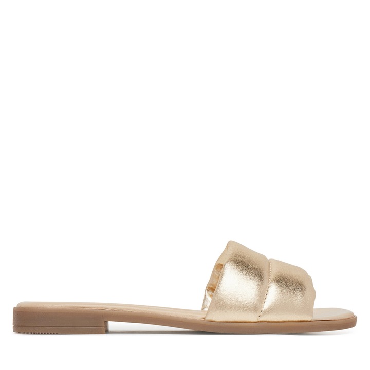 Papuci dama, Lasocki, piele naturala, auriu, confortabil, elegant