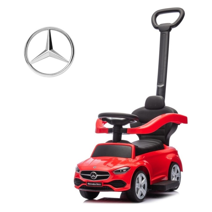 Masina pentru copii Mercedes C-Class, 3-in-1, rosu, 12-36 luni