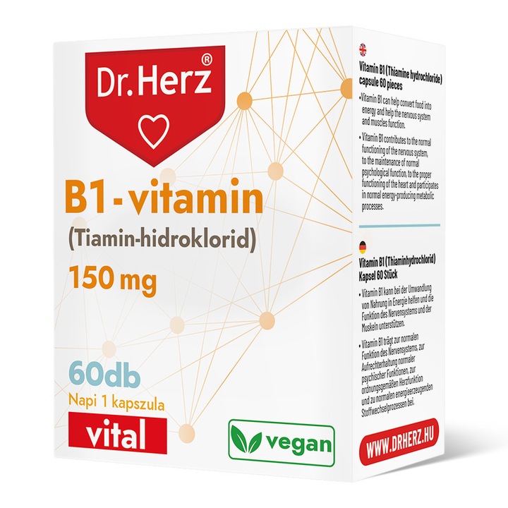 Capsule vegane cu vitamina B1 150 mg Dr Herz 60 buc