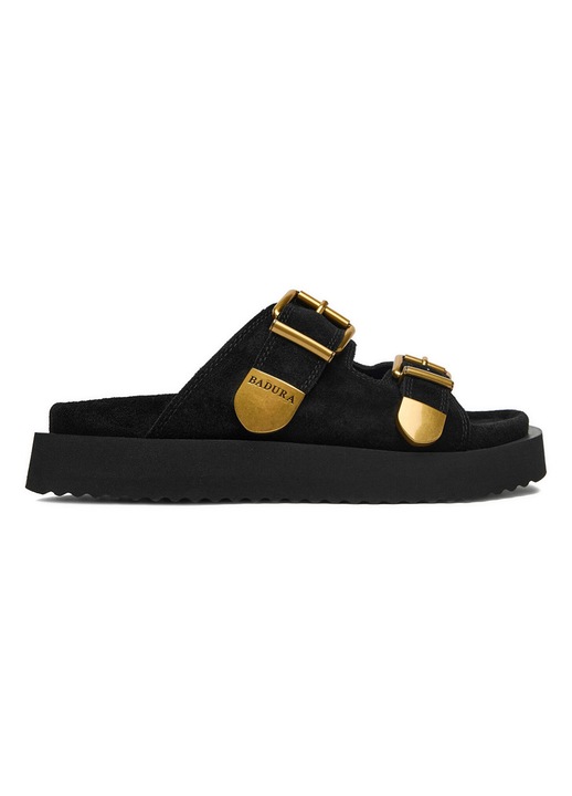 Papuci dama, Badura, piele naturala, negru