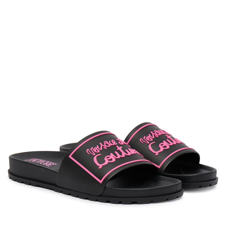 Papuci dama, Versace Jeans Couture, negru