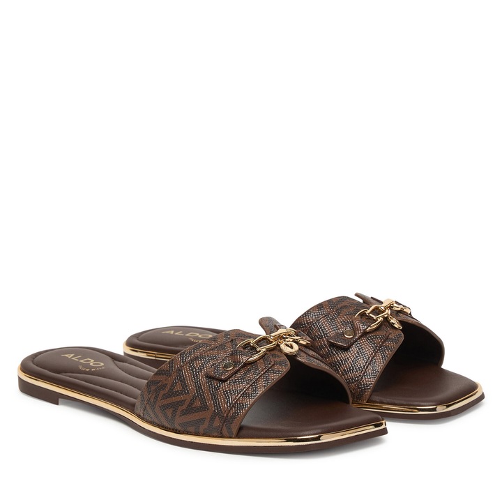 Papuci dama, Aldo, piele ecologica, maro