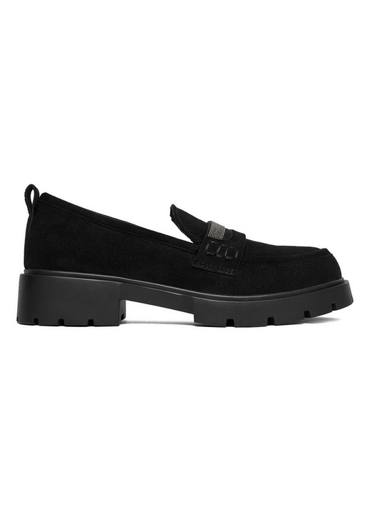 Mocasini de dama, Jenny, din material textil, negru