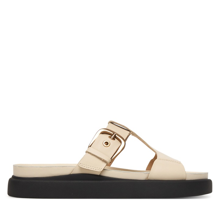 Papuci dama, Clarks, piele naturala, bej