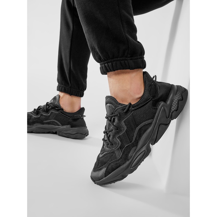 Мъжки кецове, Adidas, Ozweego, стил от 90-те, черен, текстил и кожа, 36 2/3 EU