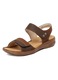 Sandale dama, Rieker, sintetic, velcro, maro