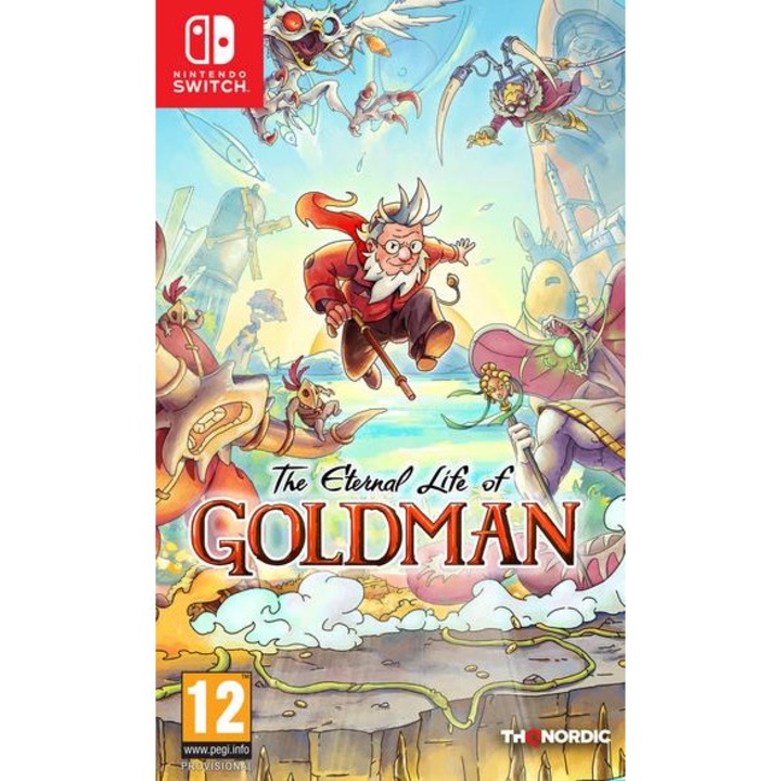 Joc Nintendo Switch The Eternal Life of Goldman, aventura 2D, grafica desenata manual, multicolor