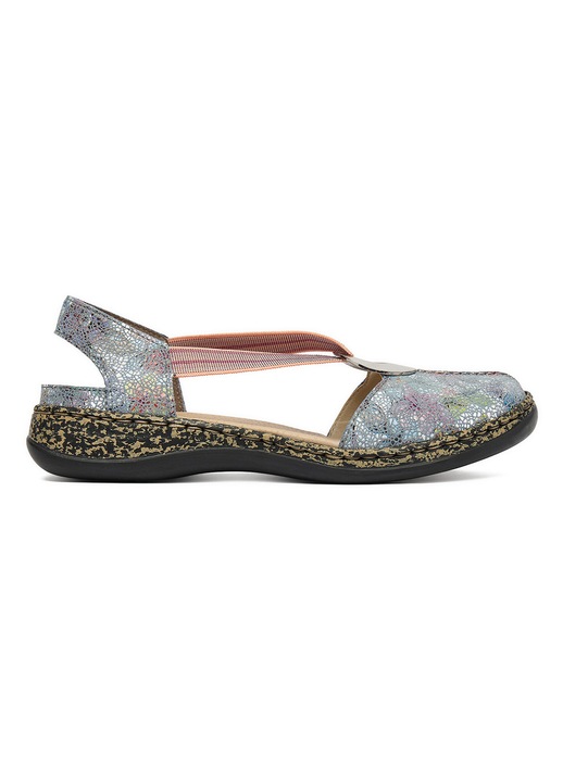 Дамски обувки, Rieker, естествена кожа, син