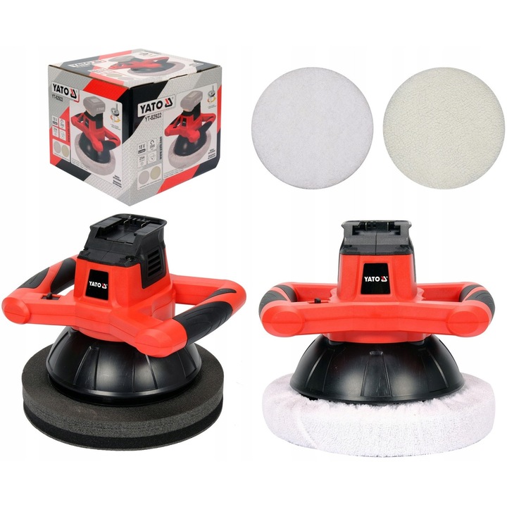Polerka auto 18V YATO, 250mm, motor fara perii, set cu 2 accesorii