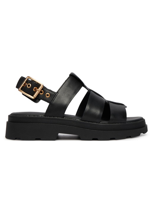 Sandale dama, Clarks, piele naturala, negru, material sintetic