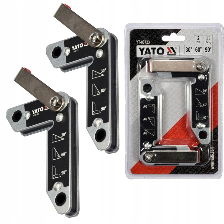 Set 2 Usi Magnetice pentru Sudura Yato, 32kg, 70x110mm, 30/60/90 grade