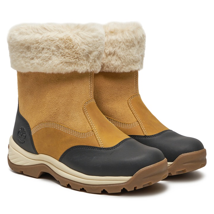 Дамски ботуши, Timberland, естествена кожа, кафяви