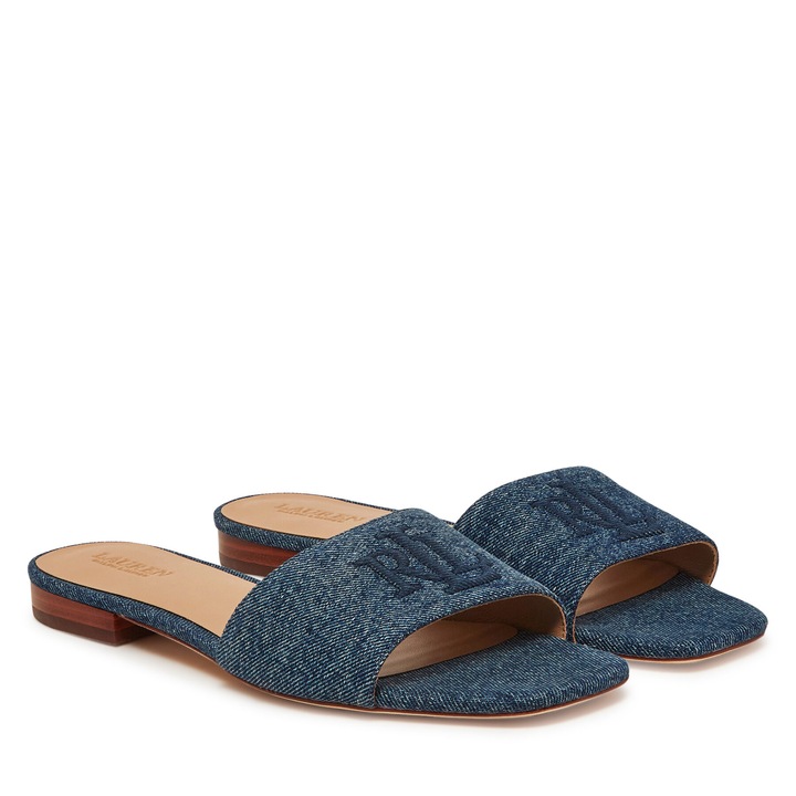 Papuci dama 802966836001, Lauren Ralph Lauren, Albastru, Textil