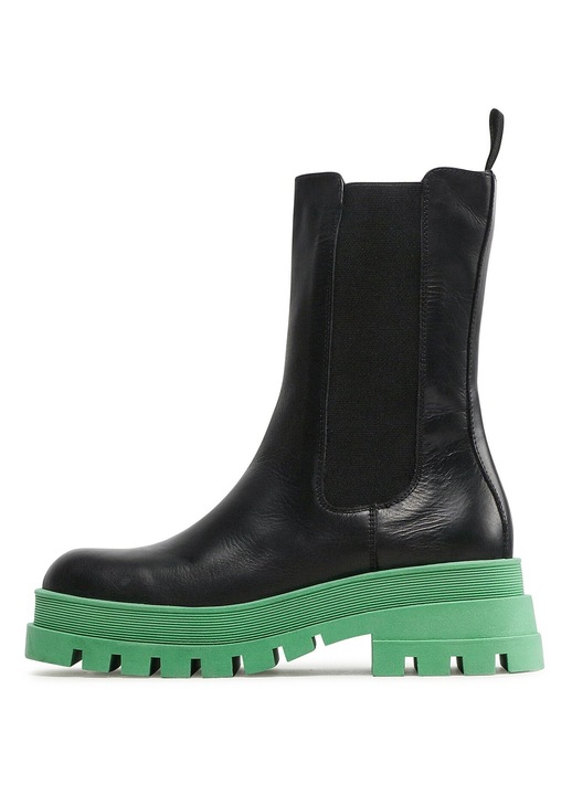 Botine dama, Badura, piele naturala, toc clasic, negru, 37 EU