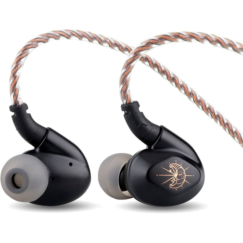 BLON Z200 IEM intraauriculare HiFi de 10 mm cu diafragma din carbon, cu Microfon HD, cablu Jack 3.5, Negru