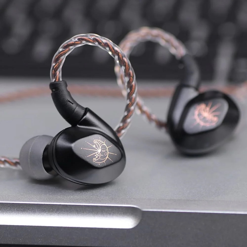 BLON Z200 IEM intraauriculare HiFi de 10 mm cu diafragma din carbon, cu Microfon HD, cablu Jack 3.5, Negru