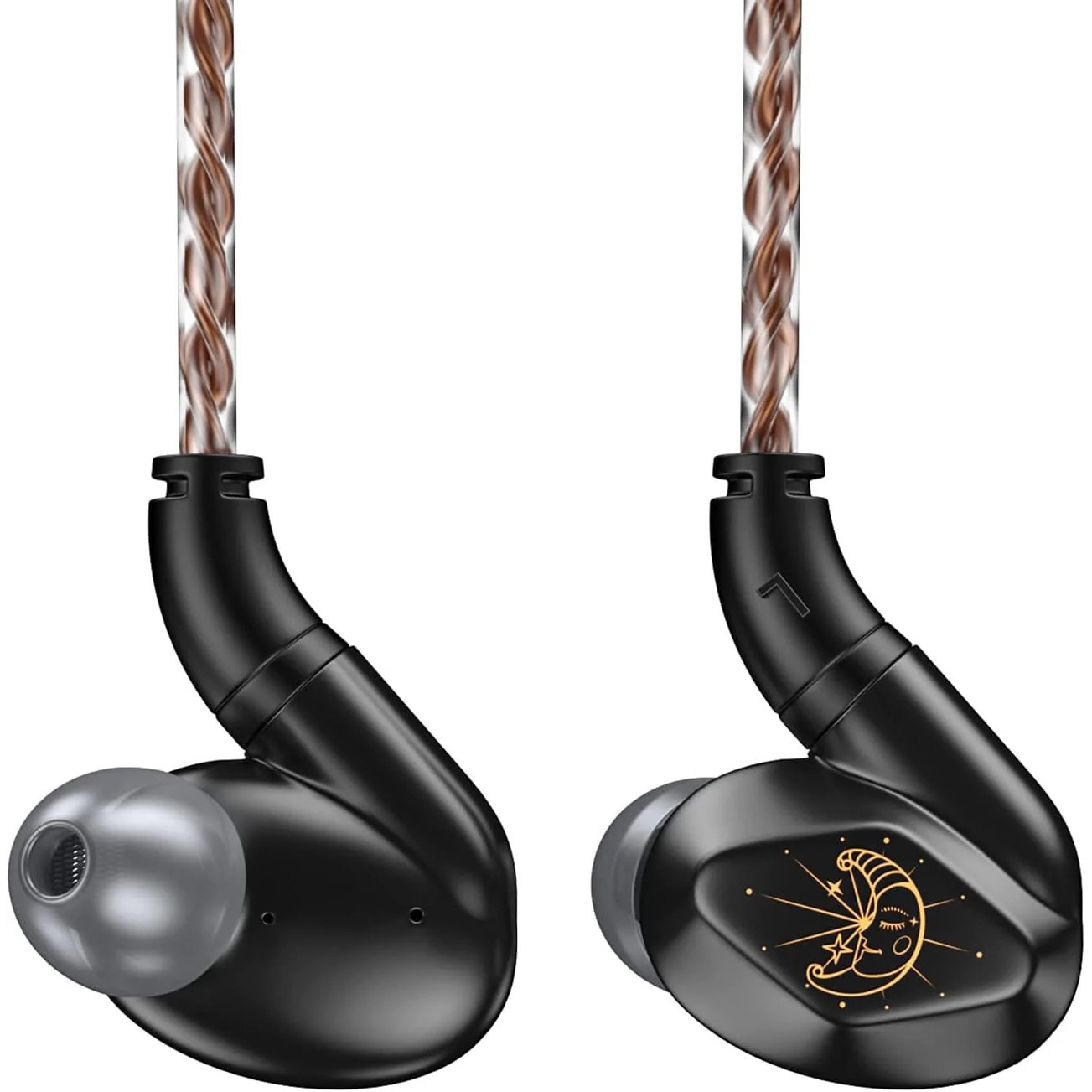 BLON Z200 IEM intraauriculare HiFi de 10 mm cu diafragma din carbon, cu Microfon HD, cablu Jack 3.5, Negru
