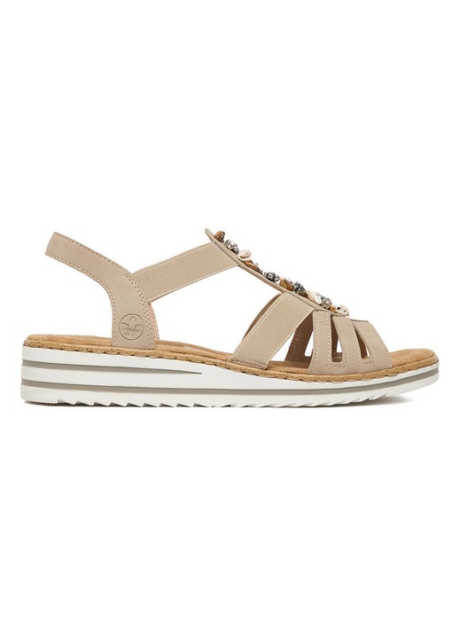 Sandale femei, Rieker, piele ecologica, bej